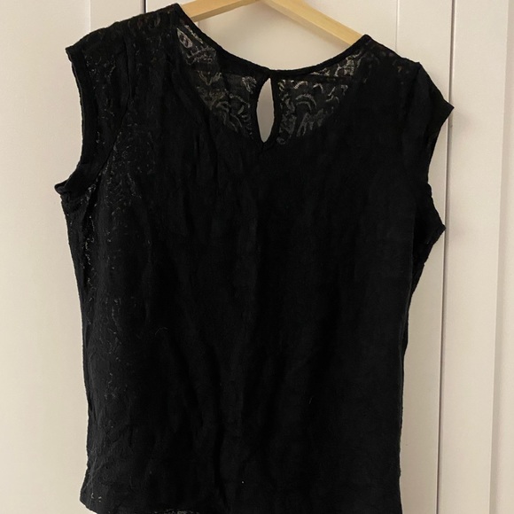 Smartset Women’s Black Lace Shirt, Size Large, Chic, Casual, Classic, Fall - Picture 2 of 6